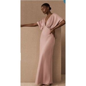 BHLDN bridesmaid dress Leila Deep-V Flutter Sleeve, Size 4 Color: Pink Rose  NWT